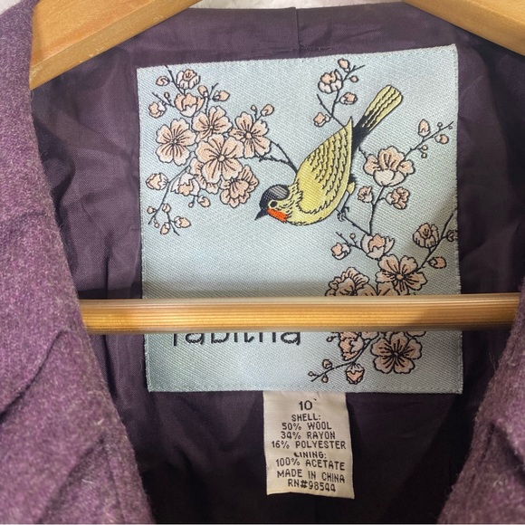 Anthropologie Tabitha Purple Wool Blend Foilage Finder Blazer Jacket - Picture 5 of 8